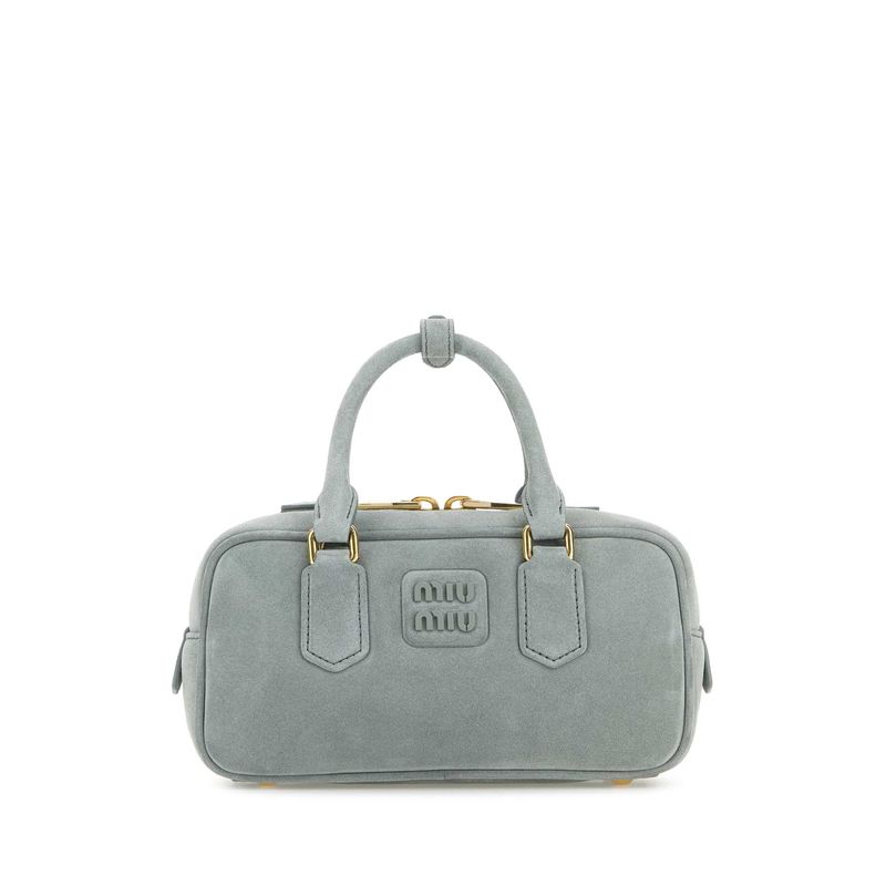Miu Miu Women Powder Blue Suede Arcadie Handbag